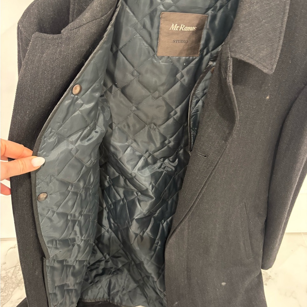 Mr. Ramos Men's Wool Gray Coat Size S/M Euro 48 View 3